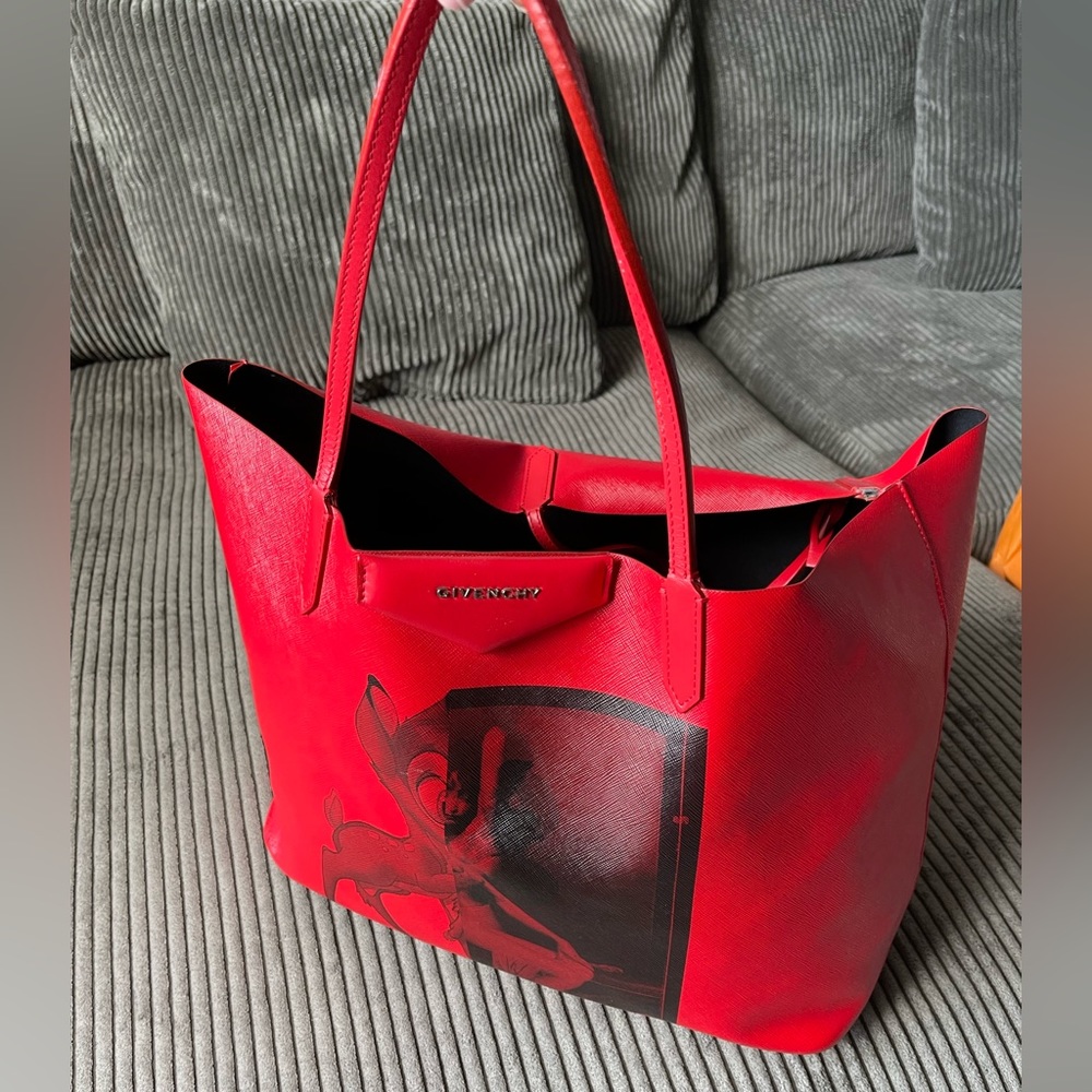 Givenchy Red Bambi Print Coated Canvas And Leathe… - image 3
